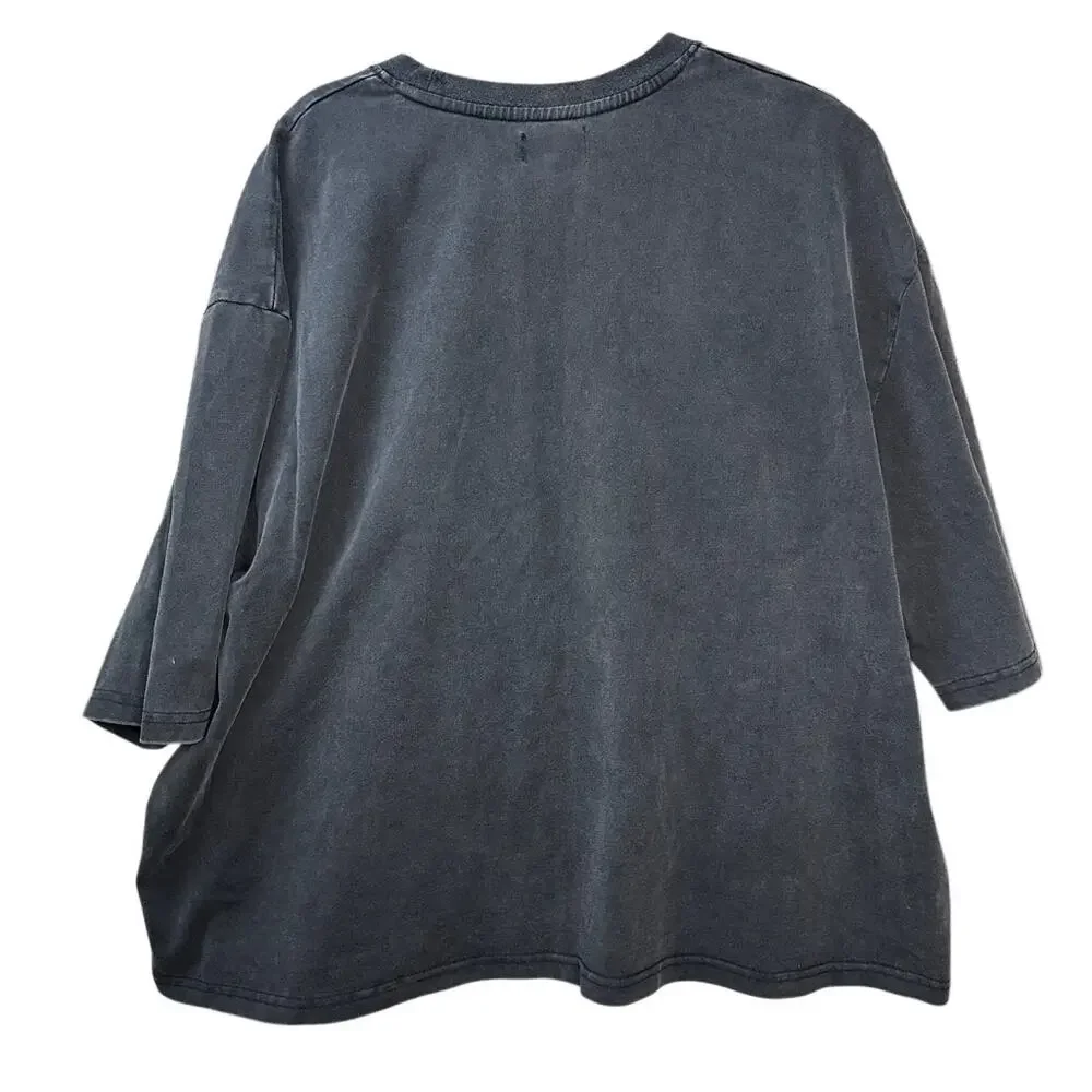 Machus Private Label Men’s Oversized T Shirt Washed Black Size Small - Picture 2 of 5